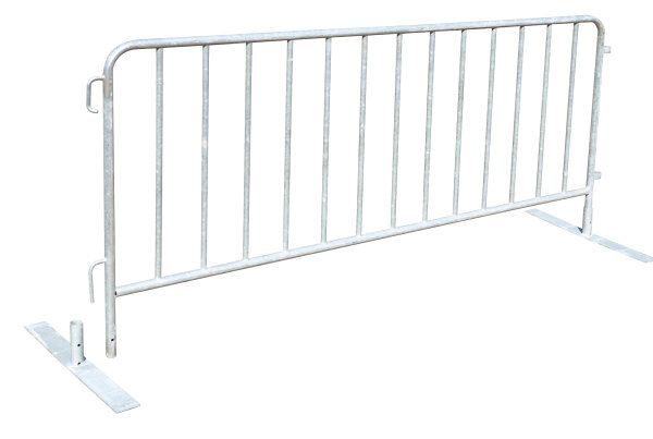 MÜBA Absperrgitter 19886 ohne Füße, schwere Ausführung, verzinkt, 13 Füllstäbe, 2,50 x 1,10 m