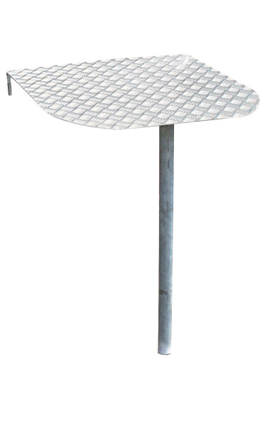 MÜBA Tisch für Eingangsschleuse 19436 mit Standfuß, verzinkt, Auflagefläche 0,75 x 0,75 m, Höhe 0,92 m