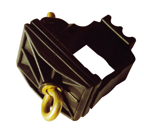 MÜBA Kunststoffschilderhalter 19694 schwarz, aufbiegbar, für Vierkantschaftrohre