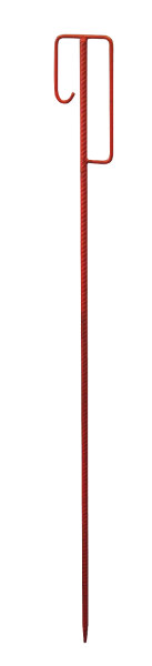 MÜBA Absperrleinenhalter, aus Ø12 mm Rippentorstahl, 1,22 m lang, rot lackiert