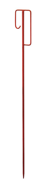 MÜBA Absperrleinenhalter 19561 Rippentorstahl rot lackiert, Ø 12 mm, 1,22 m lang, Palette 500 Stück