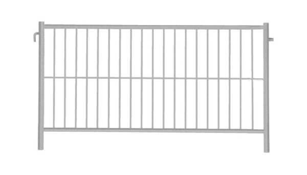 MÜBA Mobilzaun Typ A Länge 220 m Höhe 120 m mit angeschweißten Haken und Ösen Maschenweite 105 x 480 mm verzinkt