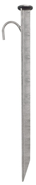 MÜBA Erdnagel mit Sicherungshaken für Bauzaun, Länge 800 mm, 40 mm T-Profil, Nagel-Ø: 5,2 cm, verzinkt