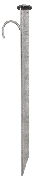MÜBA Erdnagel mit Sicherungshaken für Bauzaun 29220 verzinkt, Länge 800 mm, 40 mm T-Profil