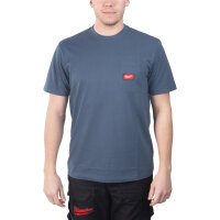 MILWAUKEE Arbeits-T-Shirt blau mit UV-Schutz WTSSBLU-XL I...