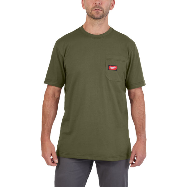 MILWAUKEE Arbeits-T-Shirt grün mit UV-Schutz WTSSGN-M I 0,3kg 4932493019