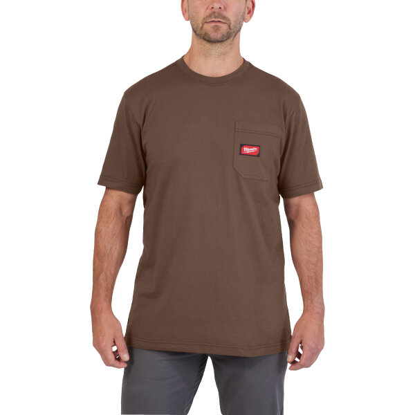 MILWAUKEE Arbeits-T-Shirt braun mit UV-Schutz WTSSBR-L I 0,3kg 4932493030