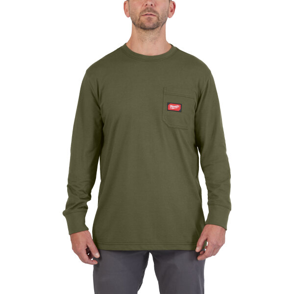 MILWAUKEE Arbeits-Langarm-Shirt grün mit UV-Schutz WTLSGN-S I 0,3kg 4932493048