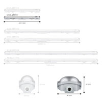 Shada LED Wannenleuchte 2411111, 60 cm, 2x9 W, 4000 K Neutralweiß, 1800 lm, IP65