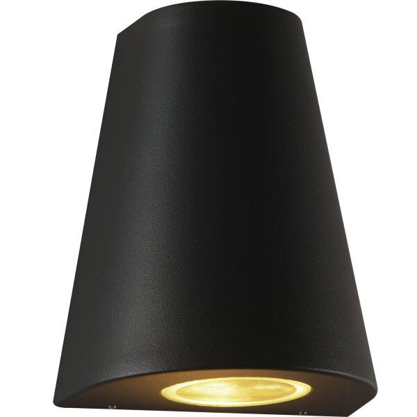 Shada Außenwandleuchte Los Angeles 1000506 Schwarz, Ohne Leuchtmittel, 2x GU10, IP44