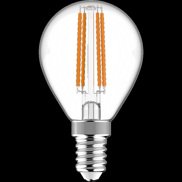 Shada LED Filament Leuchtmittel Globe G45 620148 E14 Klar, Dimmbar, Warmweiß, 4,5 W, 470 lm