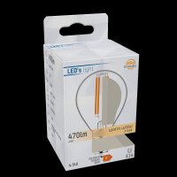 Shada LED Filament Leuchtmittel Globe G45 620148 E14 Klar, Dimmbar, Warmweiß, 4,5 W, 470 lm