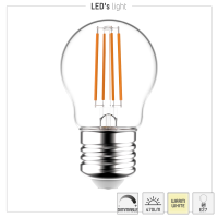 Shada LED Filament Leuchtmittel 620151 Globe G45 E27 Klar 4,5 W, warmweiß (2700 K), dimmbar