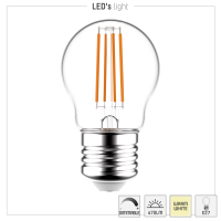 SHADA Led Filament Leuchtmittel - Globe G45 E27 4,5W 470lm 2700K Klar 330°  - dimmbar I 0620151