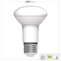 Shada LED SMD Leuchtmittel Pilzkopf R63 620129 E27 Opal, Warmweiß 2700 K, 7 W, 806 lm