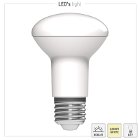 Shada LED SMD Leuchtmittel Pilzkopf R63 620129 E27 Opal, Warmweiß 2700 K, 7 W, 806 lm