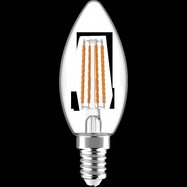 Shada LED Filament Leuchtmittel Kerze 620154 C35 E14 Klar 2700 K, dimmbar, 4,5 W, 470 lm