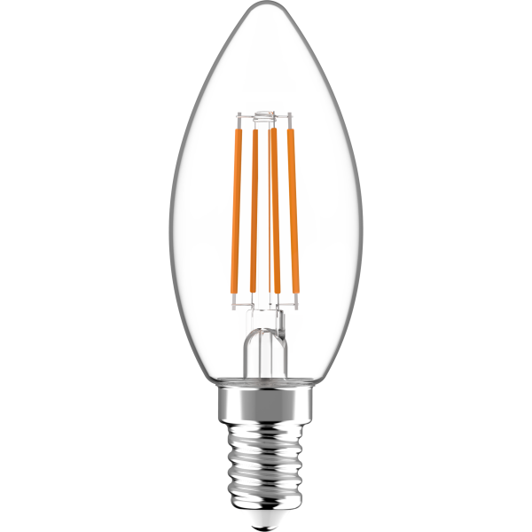 SHADA Led Filament Leuchtmittel - Kerze C35 E14 4,5W 470lm 2700K Klar 330°  - dimmbar I 0620154