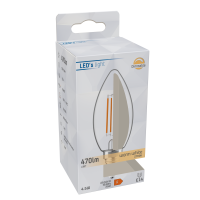 Shada LED Filament Leuchtmittel Kerze 620154 C35 E14 Klar 2700 K, dimmbar, 4,5 W, 470 lm