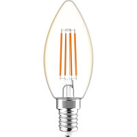 Shada LED Filament Leuchtmittel Kerze 620154 C35 E14 Klar 2700 K, dimmbar, 4,5 W, 470 lm