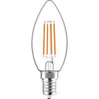 SHADA Led Filament Leuchtmittel - Kerze C35 E14 4,5W 470lm 2700K Klar 330°  - dimmbar I 0620154