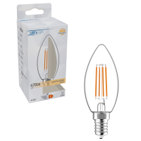 SHADA Led Filament Leuchtmittel - Kerze C35 E14 4,5W 470lm 2700K Klar 330°  - dimmbar I 0620154