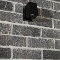 Shada Außenwandleuchte Siena 1000677 Schwarz, ohne Leuchtmittel, 1x GU10, IP44