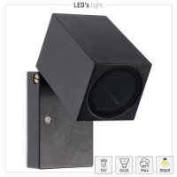 Shada Außenwandleuchte Siena 1000677 Schwarz, ohne Leuchtmittel, 1x GU10, IP44