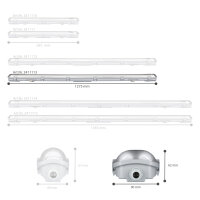 Shada LED Wannenleuchte 2411113, 120 cm, 2x17,5 W, 4000 K Neutralweiß, 3600 lm, IP65