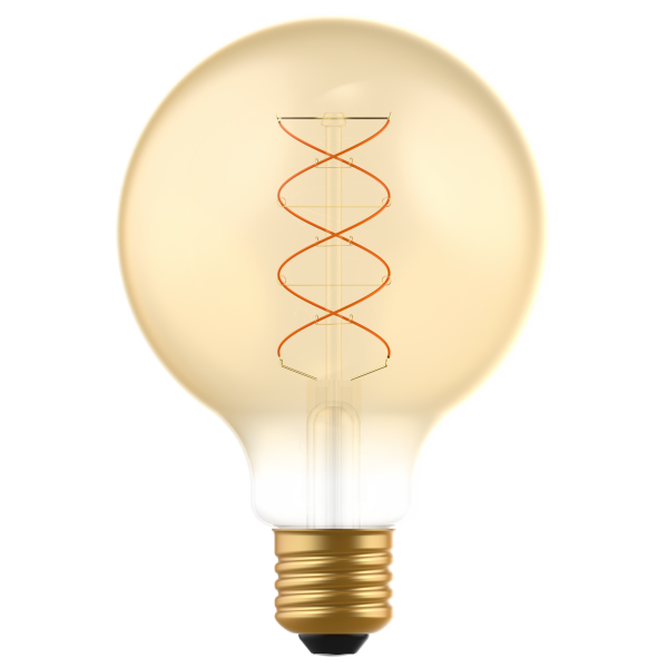 Shada LED Filament Leuchtmittel 620195 Globe G95 E27 Gold, dimmbar, 1800 K, 4 W, 250 lm