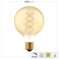 Shada LED Filament Leuchtmittel 620195 Globe G95 E27 Gold, dimmbar, 1800 K, 4 W, 250 lm