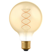 Shada LED Filament Leuchtmittel 620195 Globe G95 E27 Gold, dimmbar, 1800 K, 4 W, 250 lm
