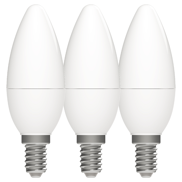 Shada LED Kerze 620176 C35 E14 Opal, Warmweiß 2700 K, 3er Sparpack, 4,9 W, 470 lm
