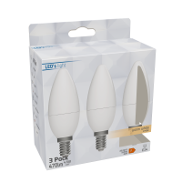 Shada LED Kerze 620176 C35 E14 Opal, Warmweiß 2700 K, 3er Sparpack, 4,9 W, 470 lm