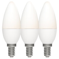 Shada LED Kerze 620176 C35 E14 Opal, Warmweiß 2700 K, 3er Sparpack, 4,9 W, 470 lm