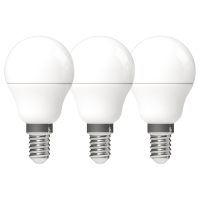 Shada LED SMD Leuchtmittel Globe G45 E14 620177 Opal, 3er Sparpack, Warmweiß (2700 K), 4,9 W, 470 lm