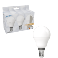 Shada LED SMD Leuchtmittel Globe G45 E14 620177 Opal, 3er Sparpack, Warmweiß (2700 K), 4,9 W, 470 lm