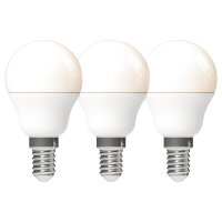 Shada LED SMD Leuchtmittel Globe G45 E14 620177 Opal, 3er Sparpack, Warmweiß (2700 K), 4,9 W, 470 lm