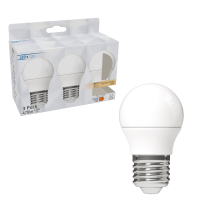 Shada LED SMD Leuchtmittel Globe G45 620178 Opal, 3er Sparpack, E27, 470 lm