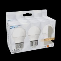 Shada LED SMD Leuchtmittel Globe G45 620178 Opal, 3er Sparpack, E27, 470 lm