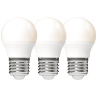 Shada LED SMD Leuchtmittel Globe G45 620178 Opal, 3er Sparpack, E27, 470 lm