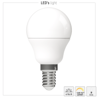 Shada LED SMD Leuchtmittel Globe G45 620110 E14 Opal, Dimmbar, CCT 2200-2700 K, 5,5 W, 470 lm