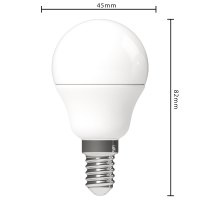 Shada LED SMD Leuchtmittel Globe G45 620110 E14 Opal, Dimmbar, CCT 2200-2700 K, 5,5 W, 470 lm
