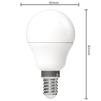 SHADA Led SMD Leuchtmittel - Globe G45 E14 5,5W 470lm CCT 2200—2700K Opal 220°  - dimmbar I 0620110