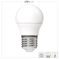 Shada LED Leuchtmittel Globe G45 620113 E27 Opal, Dimmbar 2200-2700 K, 5,5 W, 470 lm