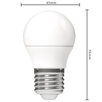 Shada LED Leuchtmittel Globe G45 620113 E27 Opal, Dimmbar 2200-2700 K, 5,5 W, 470 lm