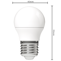Shada LED Leuchtmittel Globe G45 620113 E27 Opal, Dimmbar 2200-2700 K, 5,5 W, 470 lm