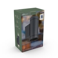 Shada Außenwandleuchte Nubiya 1000675 Anthrazit, ohne Leuchtmittel, 2x GU10, IP44