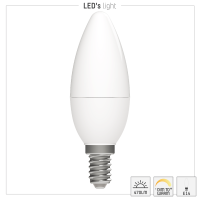 Shada LED-Leuchtmittel Kerze 620117 C35 E14 Opal, Dimmbar, CCT 2200-2700 K, 5,5 W, 470 lm