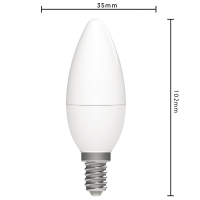 SHADA Led SMD Leuchtmittel - Kerze C35 E14 5,5W 470lm CCT 2200—2700K Opal 220°  - dimmbar I 0620117